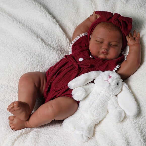 Reborn Baby Dolls Black 20 Inch Lifelike Soft Body Realistic Newborn Baby Doll - Picture 1 of 8